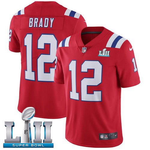 Men New England Patriots #12 Brady Red Color Rush Limited 2018 Super Bowl NFL Jerseys->new england patriots->NFL Jersey